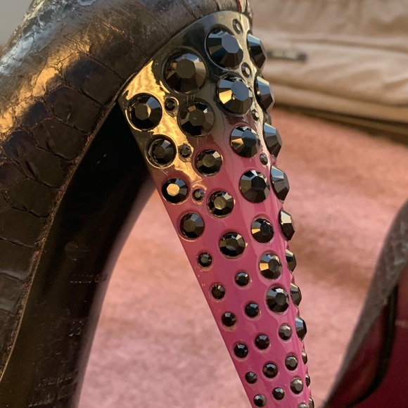 Miu Miu patent leather snake print heels - Picture 4 of 8